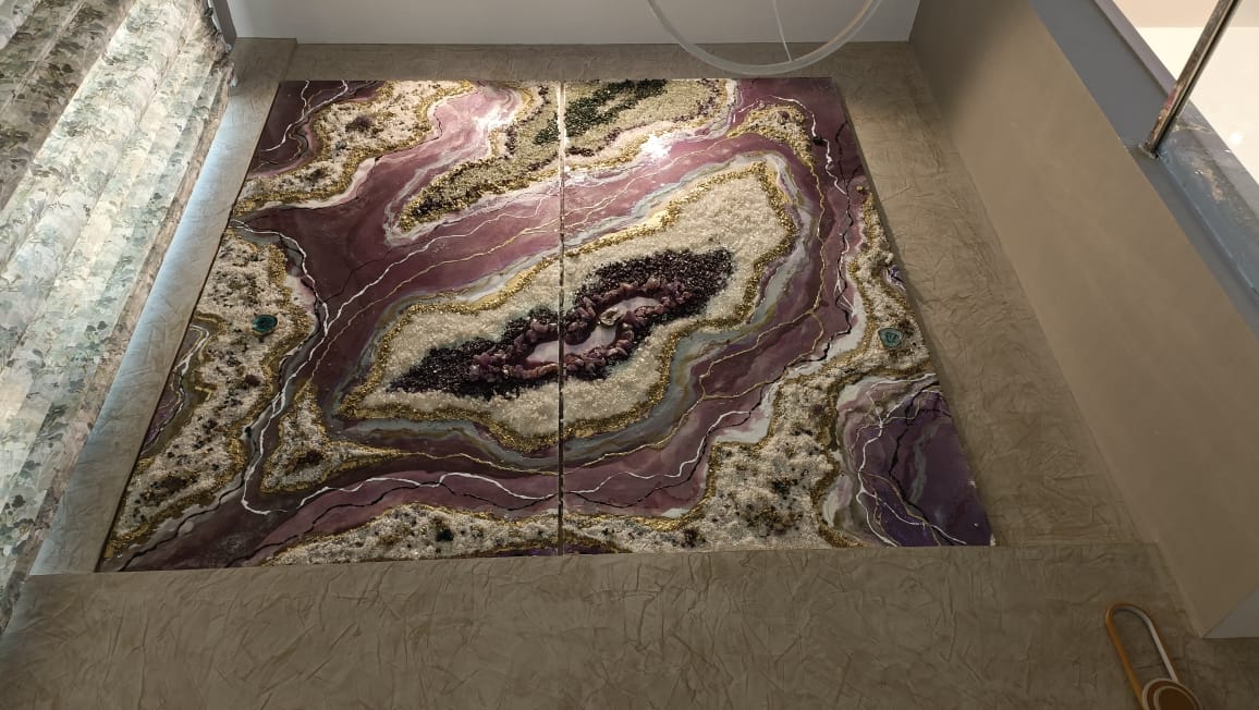 amethyst & emerald geode wall art amethyst & emerald geode wall art