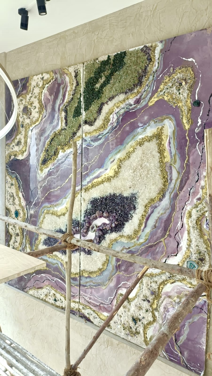 amethyst & emerald geode wall art amethyst & emerald geode wall art