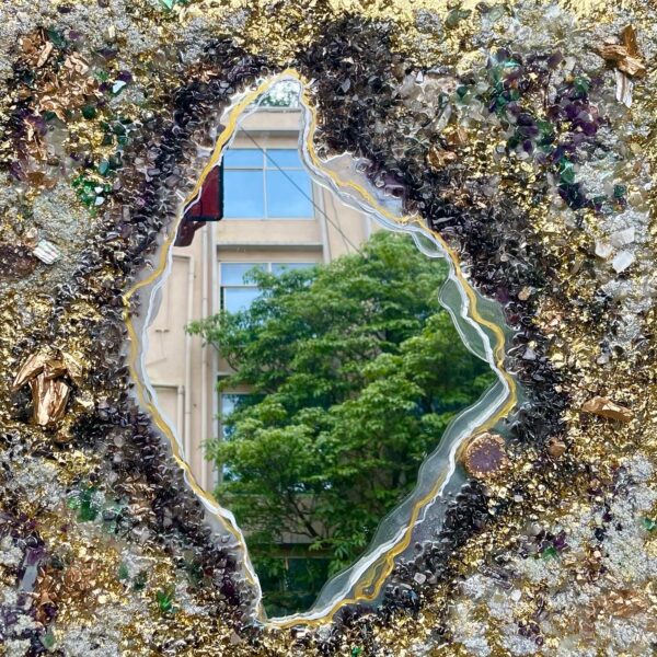 Opulent Crystal Fusion Geode Mirror