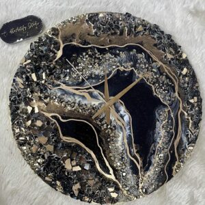 abalone luxe resin tray – pastel sea turquoise with gold handles