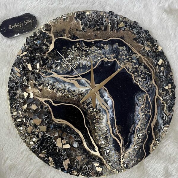 abalone luxe resin tray – pastel sea turquoise with gold handles