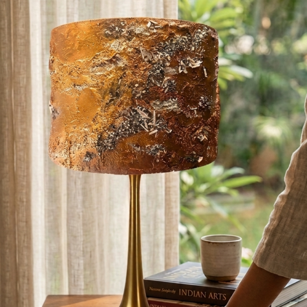 gold pyrite geode lamp