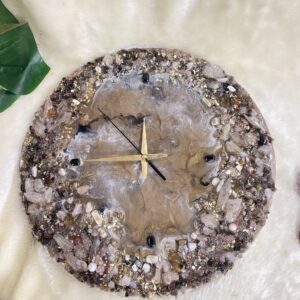 obsidian luxe – black & gold minimal contemporary wall clock