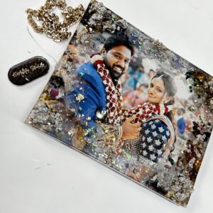 Couple Portrait Floral Preservation Frame – Druzy Crystal Art Edition