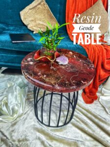 abalone luxe resin tray – pastel sea turquoise with gold handles