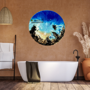 midnight shore – ocean themed black rock resin wall art