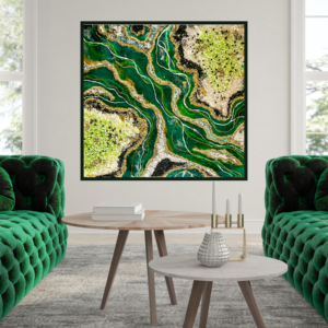 emerald geode wall art