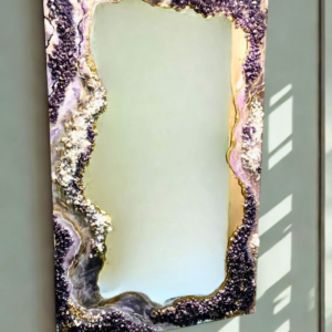 amethyst geode mirror art