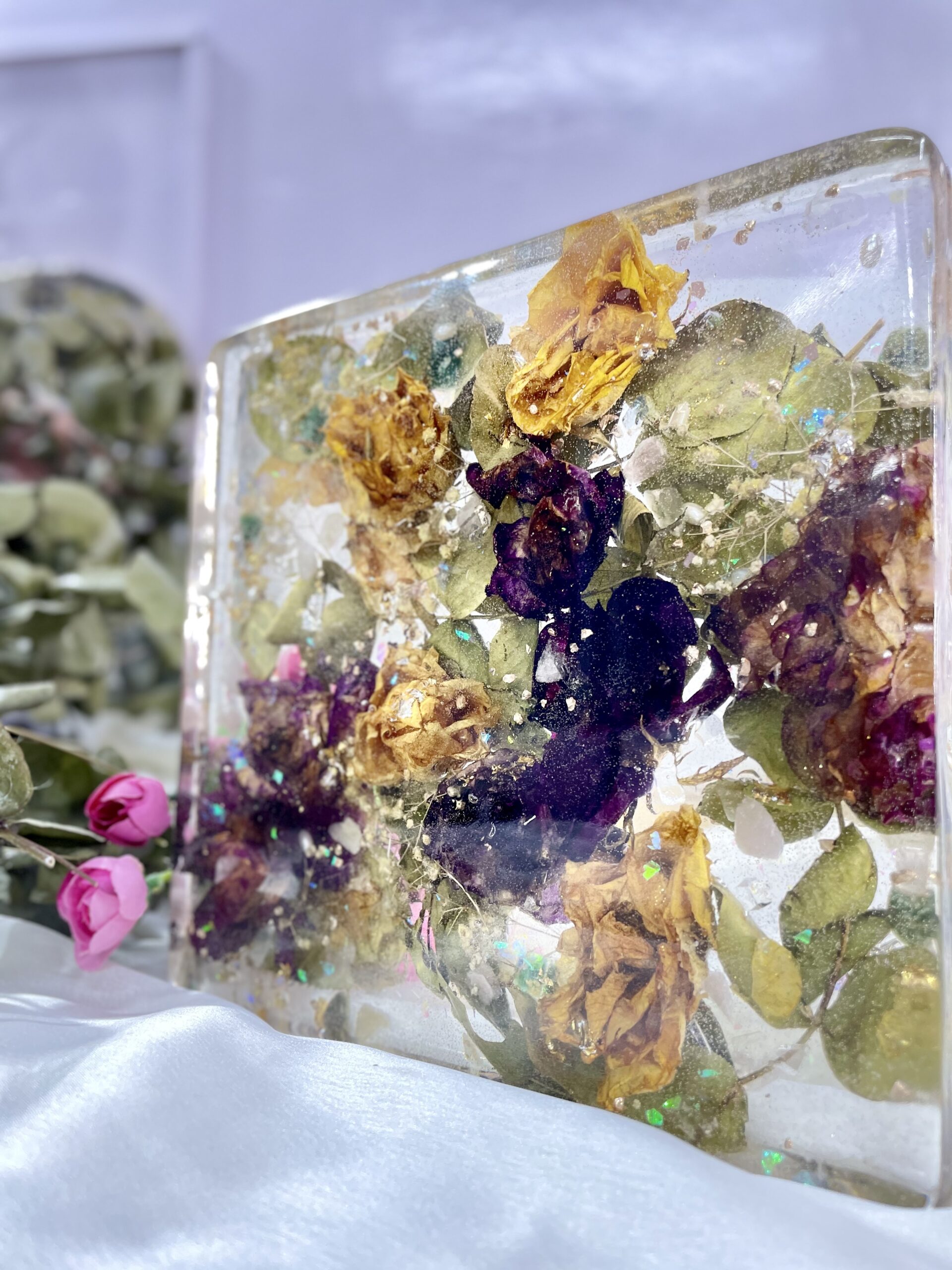 bouquet in bloom – floral bouquet preservation resin block bouquet in bloom – floral bouquet preservation resin block