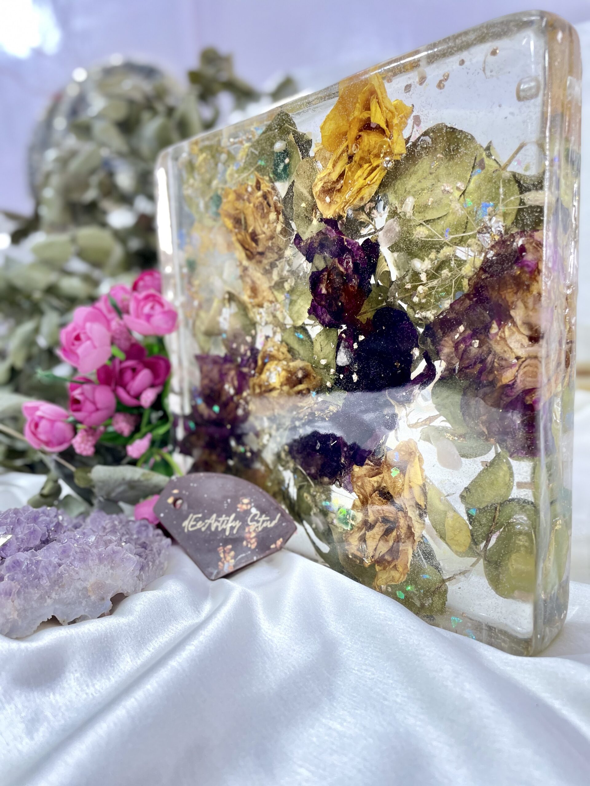 bouquet in bloom – floral bouquet preservation resin block bouquet in bloom – floral bouquet preservation resin block