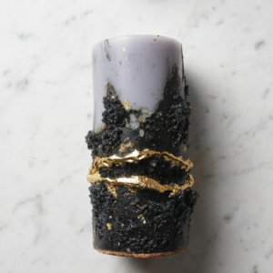 midnight noir luxury candle | handcrafted black geode art candle