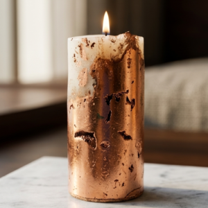 sweet vanilla – artistic rose gold scented candle
