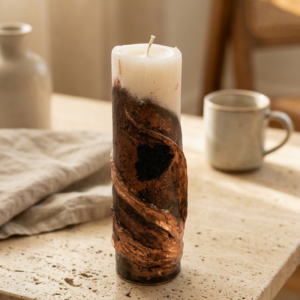 rose gold artistic candle