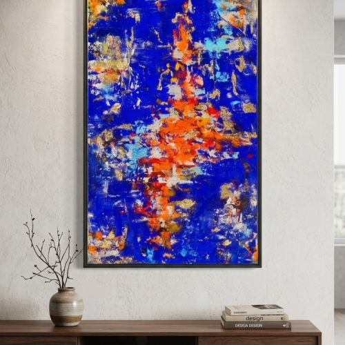 neon inferno – abstract expression wall art
